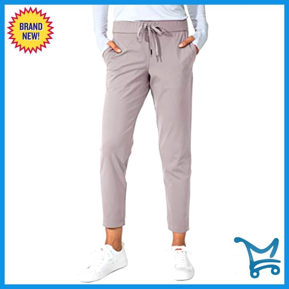 Stretch Ankle Sweatpants 7/8 Length Deep Pockets Lounge Athletic Travel Wear - Picture 4 of 7